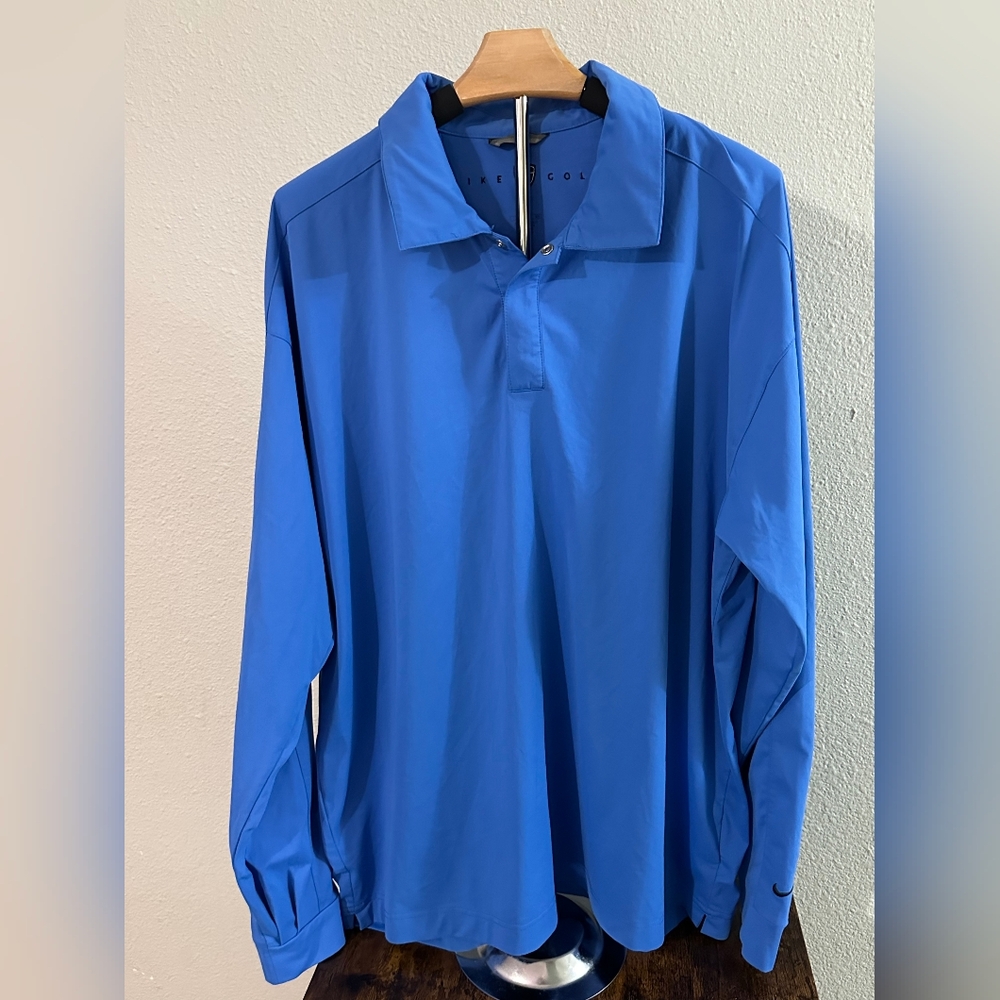 Nike Golf Dri Fit Blue Polo Shirt Size XL